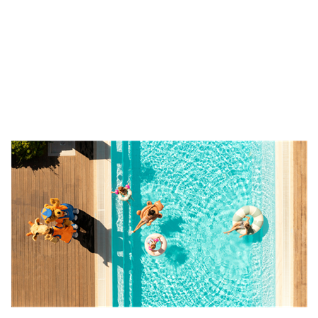 Badedrakt - Gule striper Str. 110/116