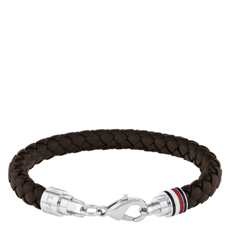 Tommy Hilfiger flettet lærarmbånd Brown