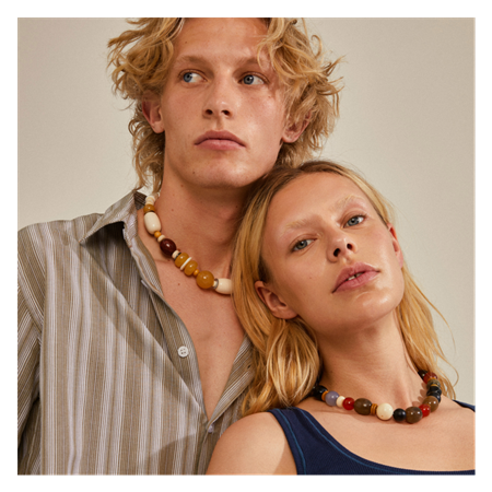 Halsband Multi-coloured pearls/gold plated