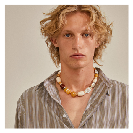Halsband Multi-coloured pearls/gold plated