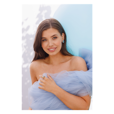 Katie korvakorut Sea breeze combo / rhodium