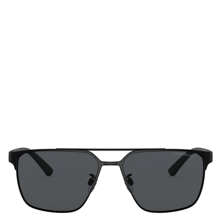 Emporio Armani® Matte Black Solbriller Dark grey lenses