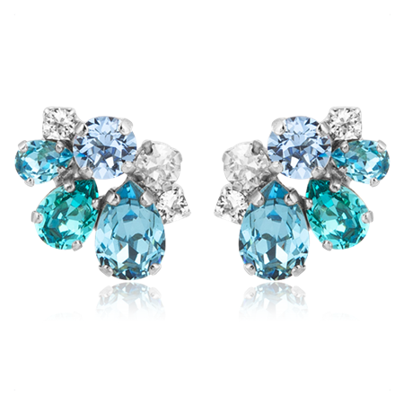 Katie korvakorut Sea breeze combo / rhodium