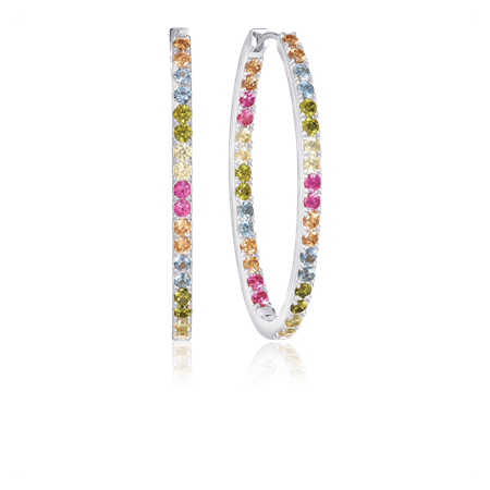 Ellisse Medio korvakorut Rhodium sterling silver 925