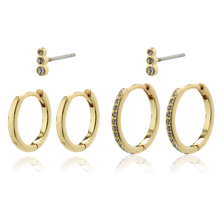 Øreringe 3-in-1 Gold plated / crystals