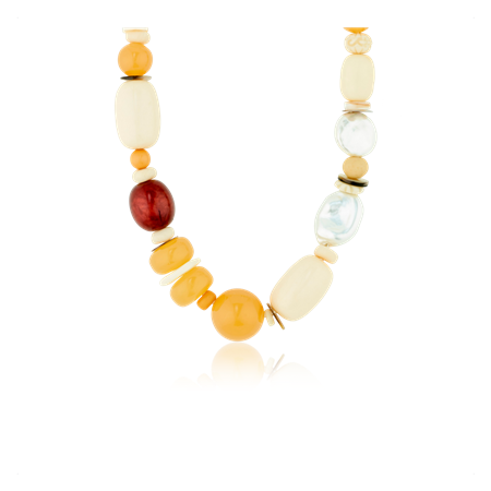 Halsband Multi-coloured pearls/gold plated
