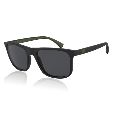 Emporio Armani® Matte Black Solbriller Grey lenses