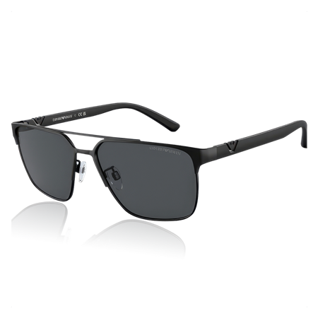 Emporio Armani® Matte Black Solbriller Dark grey lenses