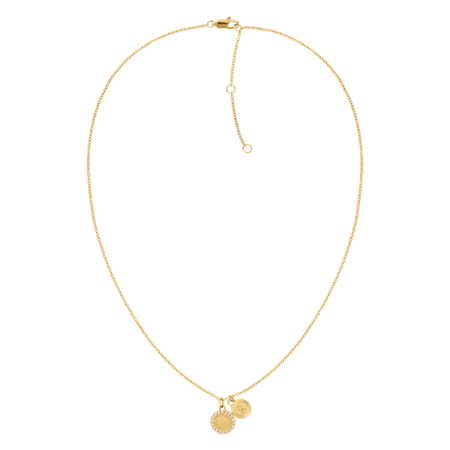 Halskæde med vedhæng Ionic plated thin gold steel / crystals