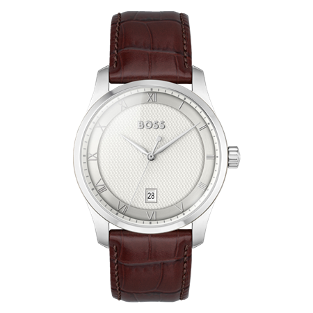 BOSS klokke Brown calfskin strap