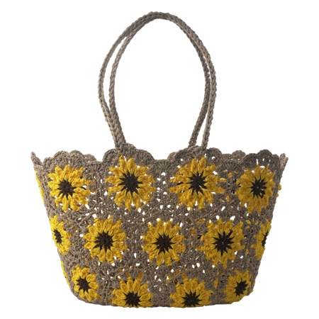 Sunflower Crochet -olkalaukku Sand / yellow