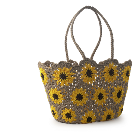 Sunflower Crochet -olkalaukku Sand / yellow