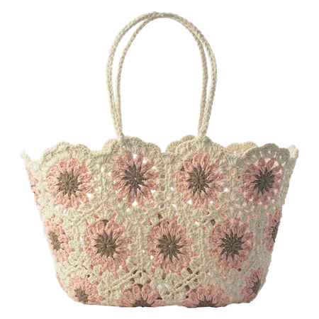 Sunflower Crochet -olkalaukku Seashell / pink