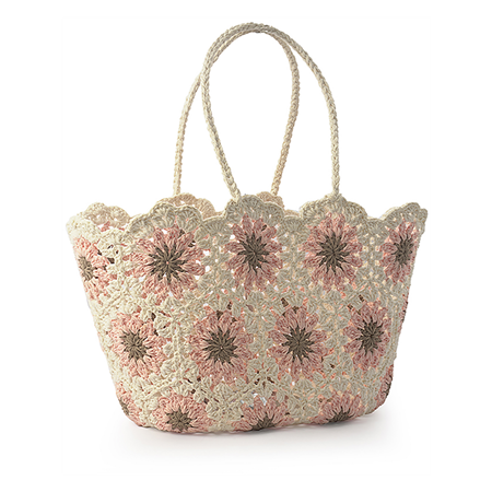Sunflower Crochet -olkalaukku Seashell / pink