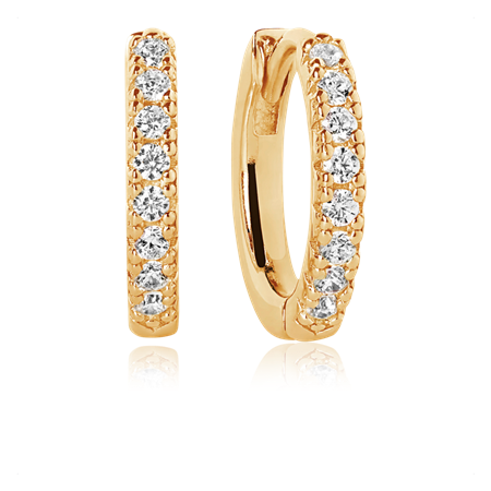 Ellera Medio korvakorut White / 18k gold plated