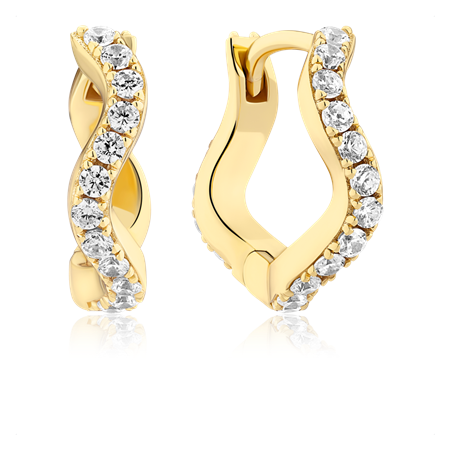Ellera Waves Medio øreringe 18k gold plated