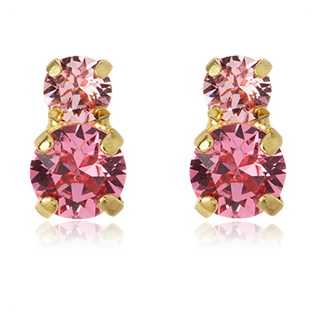 Leah korvakorut Rose crystal / gold