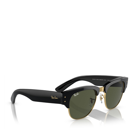 Mega Clubmaster Solglasögon Polished black/gold, green lenses