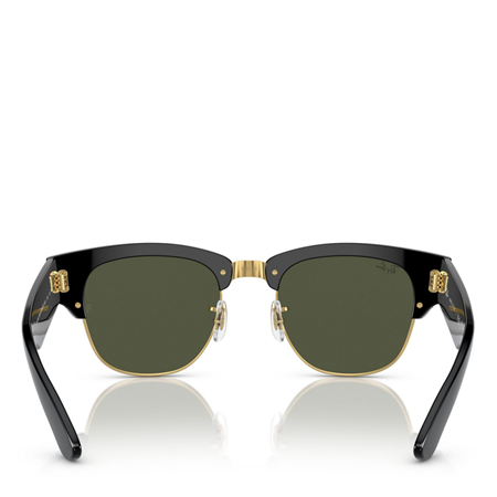 Mega Clubmaster Solglasögon Polished black/gold, green lenses