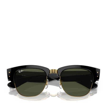 Mega Clubmaster Solglasögon Polished black/gold, green lenses