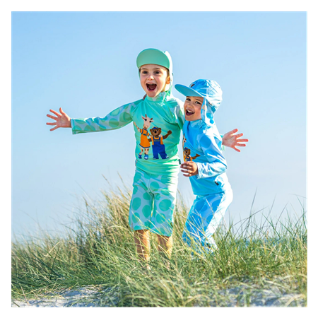 UV-shorts - Lyseblå prikker