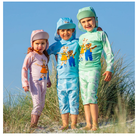 UV-shorts - Lyseblå prikker
