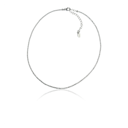 Tennishalsband Rhodium plated