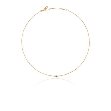 Thin Diamond kaulakoru 18K PVD gold plated / Crystals