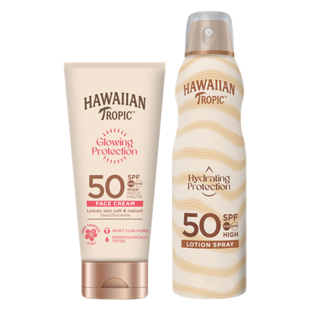 Glowing Protection Face Cream SPF 50 & Hydrating Protection Lotion Spray SPF 50