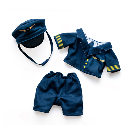 Bernie bamse og sæt med pilotuniform