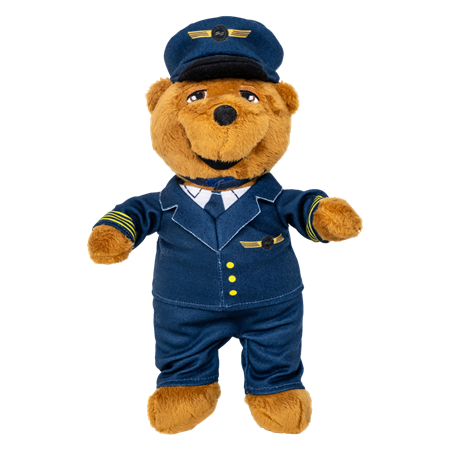 Bernie bamse og sæt med pilotuniform