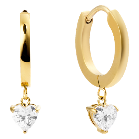 Bonne Hoops 18K PVD gold plated cubic zirconia