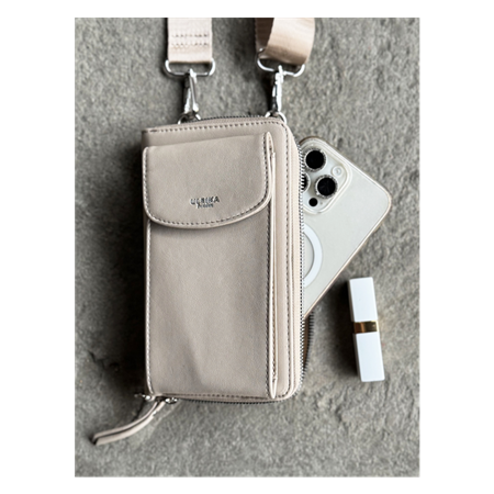 Skulder-/mobilveske Beige