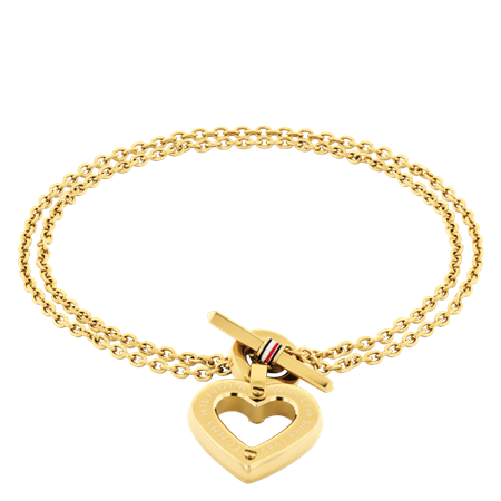 Tommy Hilfiger hjertearmbånd Ionic plated thin gold steel