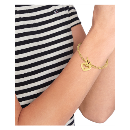 Tommy Hilfiger hjertearmbånd Ionic plated thin gold steel