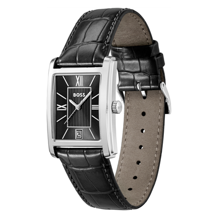 BOSS kello Black leather strap