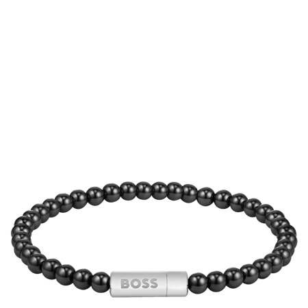BOSS armbånd Stainless steel & black onyx