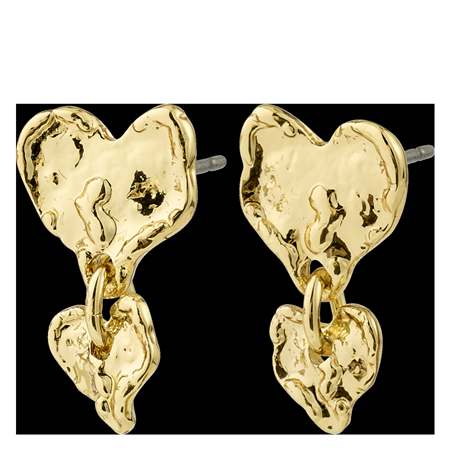 CIREN øreringe med hjerter Gold plated