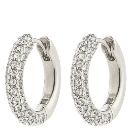 TATUM Hoops medium Silver plated with crystals