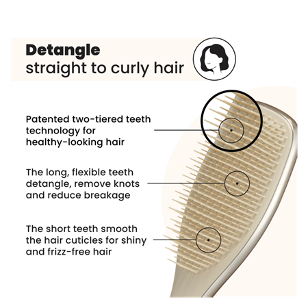 Hiusharja Ultimate Detangler Chrome Gold