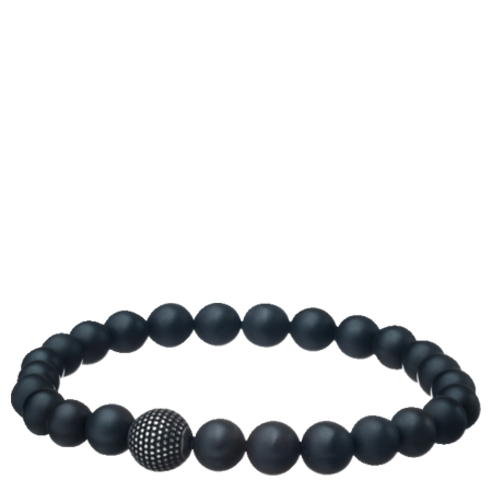 Stretch bracelet onyx stones Mat black