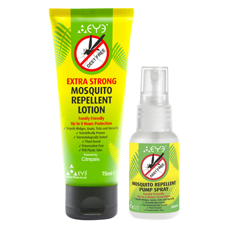 Mosquito Lotion 75 ml & Insect Repellent Tropical Strength Spray 50 ml