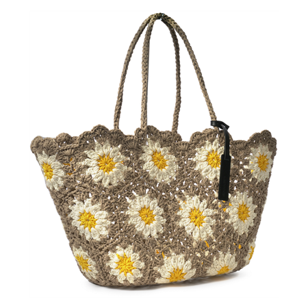 Sunflower Crochet -olkalaukku Sand / yellow