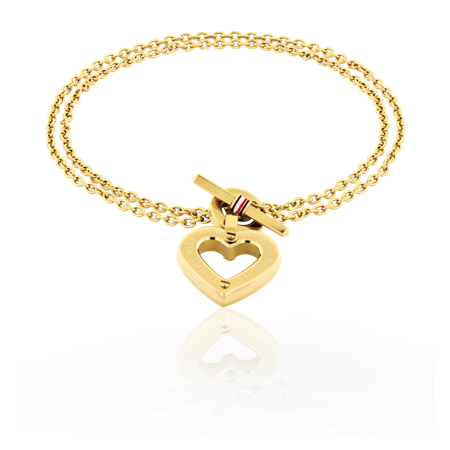 Tommy Hilfiger hjertearmbånd Ionic plated thin gold steel