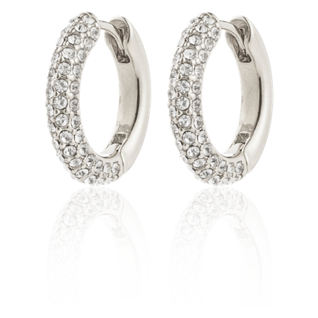 TATUM Hoops medium Silver plated with crystals