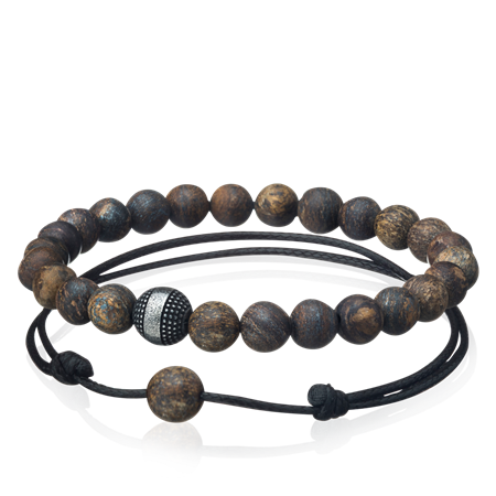 Armbåndssett Matte brown / cord