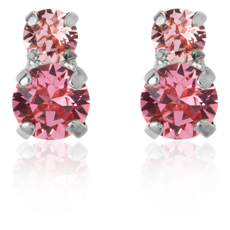 Leah øreringe Rose crystal / rhodium