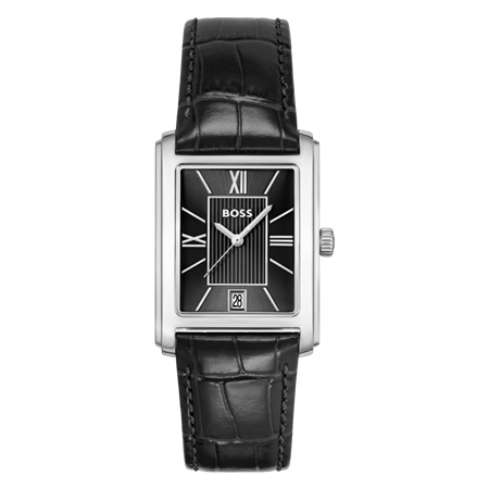 BOSS kello Black leather strap