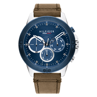 TOMMY HILFIGER Men's casual blue watch Smooth leather strap