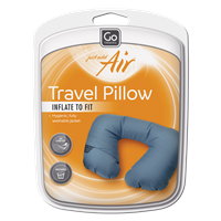 DESIGN GO Inflatable travel neck pillow Grey